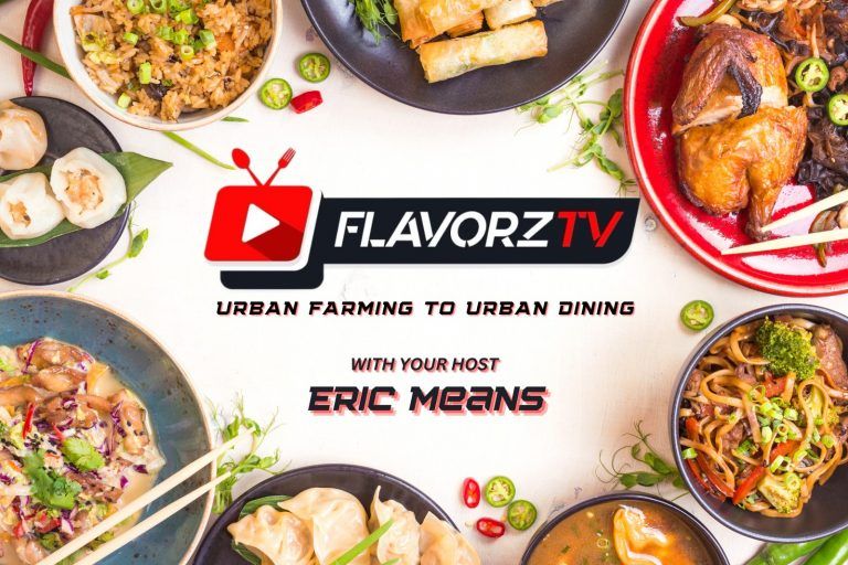 Flavorz TV poster showcasing various dishes with host Eric Means.
